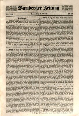 Bamberger Zeitung Donnerstag 9. August 1849