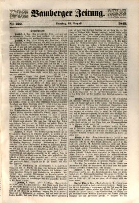 Bamberger Zeitung Samstag 11. August 1849