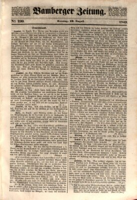 Bamberger Zeitung Sonntag 19. August 1849