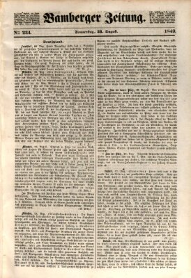 Bamberger Zeitung Donnerstag 23. August 1849