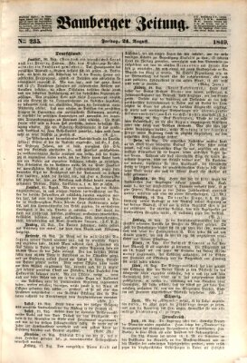 Bamberger Zeitung Freitag 24. August 1849