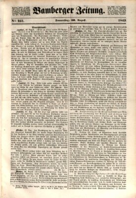 Bamberger Zeitung Donnerstag 30. August 1849