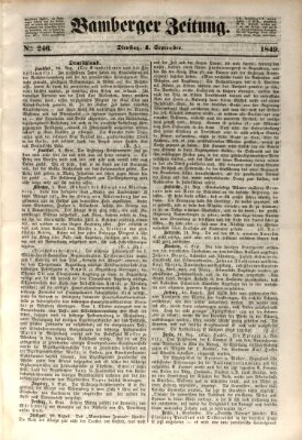 Bamberger Zeitung Dienstag 4. September 1849