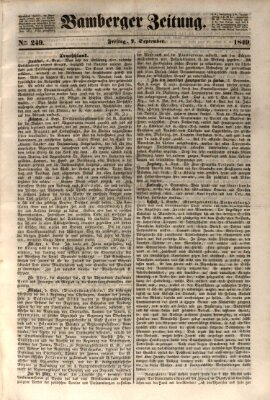 Bamberger Zeitung Freitag 7. September 1849