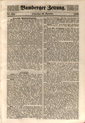 Bamberger Zeitung Donnerstag 13. September 1849