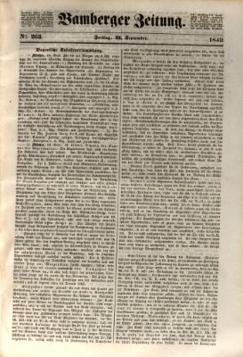 Bamberger Zeitung Freitag 21. September 1849