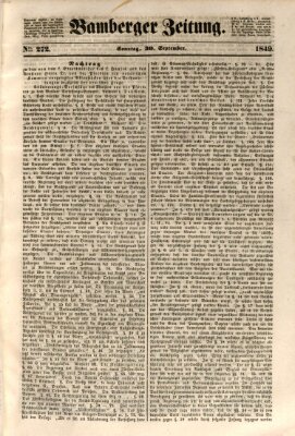 Bamberger Zeitung Sonntag 30. September 1849