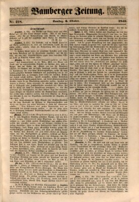 Bamberger Zeitung Samstag 6. Oktober 1849