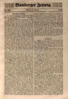 Bamberger Zeitung Montag 8. Oktober 1849