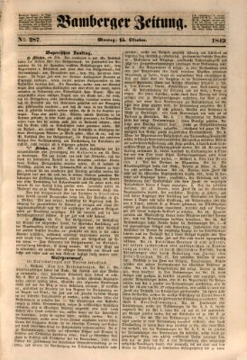 Bamberger Zeitung Montag 15. Oktober 1849