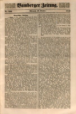 Bamberger Zeitung Mittwoch 17. Oktober 1849