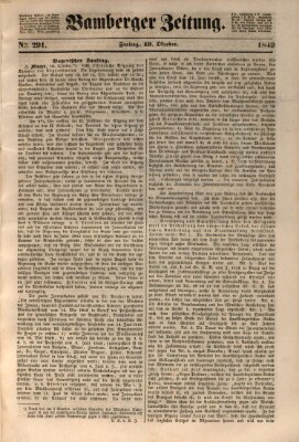 Bamberger Zeitung Freitag 19. Oktober 1849