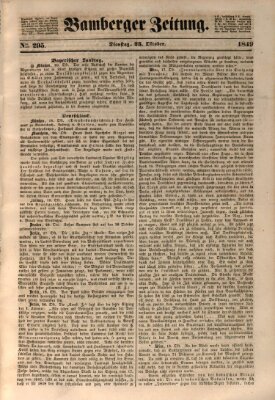 Bamberger Zeitung Dienstag 23. Oktober 1849