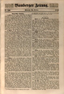 Bamberger Zeitung Mittwoch 24. Oktober 1849