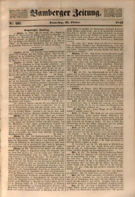 Bamberger Zeitung Donnerstag 25. Oktober 1849