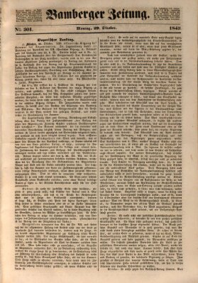 Bamberger Zeitung Montag 29. Oktober 1849