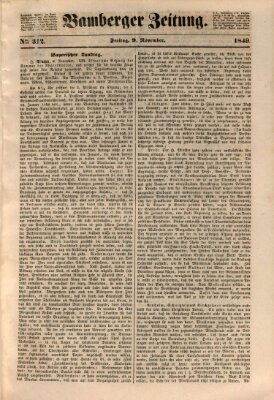 Bamberger Zeitung Freitag 9. November 1849