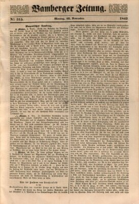 Bamberger Zeitung Montag 12. November 1849