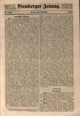 Bamberger Zeitung Freitag 16. November 1849