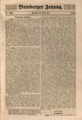 Bamberger Zeitung Samstag 17. November 1849