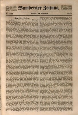 Bamberger Zeitung Montag 19. November 1849