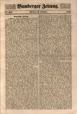 Bamberger Zeitung Mittwoch 21. November 1849