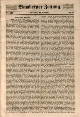 Bamberger Zeitung Donnerstag 22. November 1849