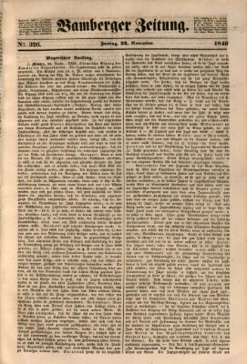 Bamberger Zeitung Freitag 23. November 1849