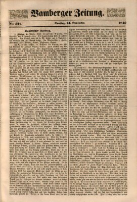 Bamberger Zeitung Samstag 24. November 1849