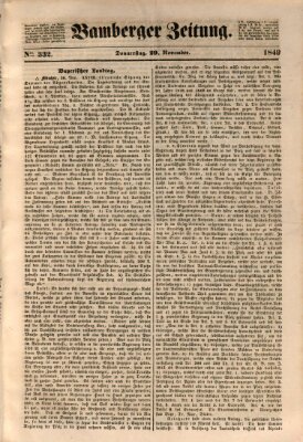 Bamberger Zeitung Donnerstag 29. November 1849