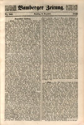 Bamberger Zeitung Samstag 8. Dezember 1849