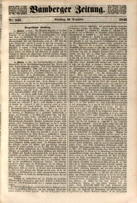 Bamberger Zeitung Dienstag 11. Dezember 1849