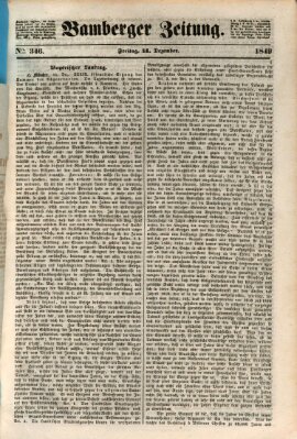 Bamberger Zeitung Freitag 14. Dezember 1849