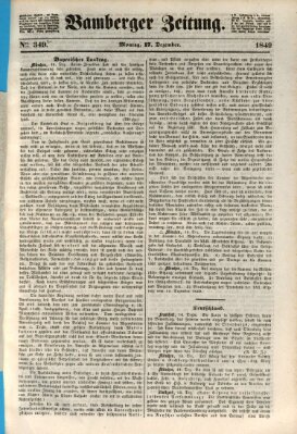 Bamberger Zeitung Montag 17. Dezember 1849