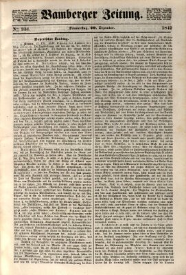 Bamberger Zeitung Donnerstag 20. Dezember 1849