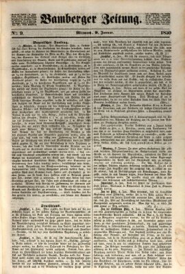 Bamberger Zeitung Mittwoch 9. Januar 1850