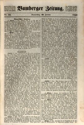 Bamberger Zeitung Donnerstag 10. Januar 1850