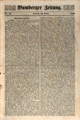 Bamberger Zeitung Sonntag 13. Januar 1850