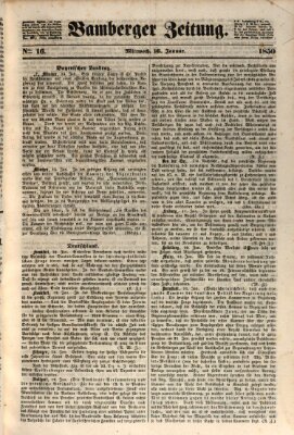 Bamberger Zeitung Mittwoch 16. Januar 1850