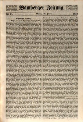 Bamberger Zeitung Montag 21. Januar 1850