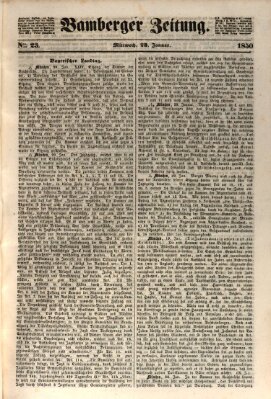 Bamberger Zeitung Mittwoch 23. Januar 1850