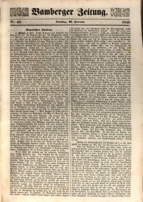 Bamberger Zeitung Dienstag 12. Februar 1850