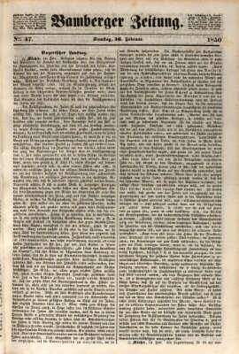 Bamberger Zeitung Samstag 16. Februar 1850