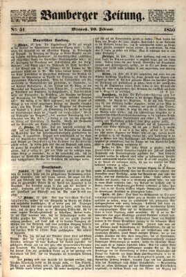 Bamberger Zeitung Mittwoch 20. Februar 1850