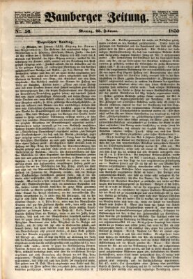 Bamberger Zeitung Montag 25. Februar 1850