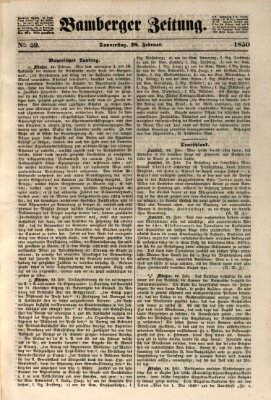 Bamberger Zeitung Donnerstag 28. Februar 1850