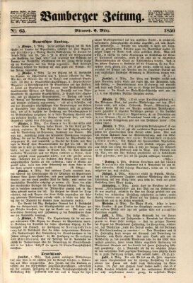 Bamberger Zeitung Mittwoch 6. März 1850