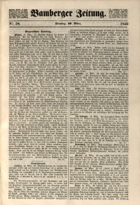 Bamberger Zeitung Dienstag 19. März 1850