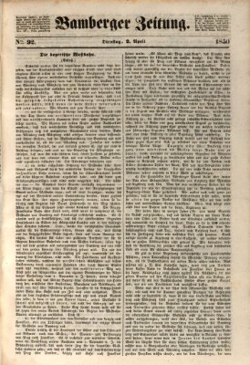 Bamberger Zeitung Dienstag 2. April 1850