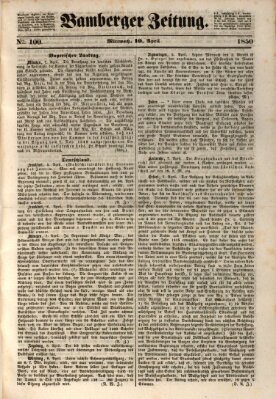 Bamberger Zeitung Mittwoch 10. April 1850